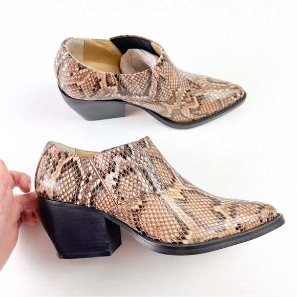 Tony Bianco Booties womens 6 Paris Leather Brown Multi Snake Ankle Shoes - Picture 8 of 14